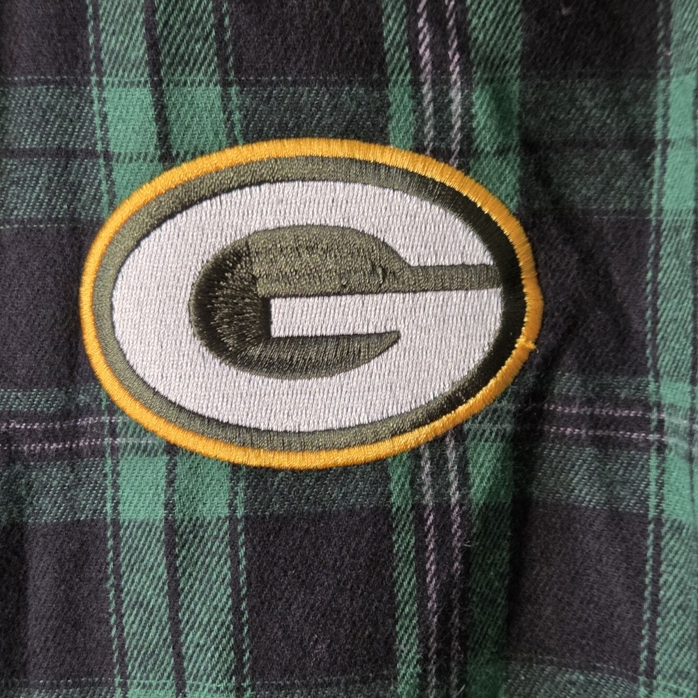 NWT Greenbay Packers Flannel Zip Front Jacket Green Black Plaid NFL Women Sz L - Picture 2 of 10